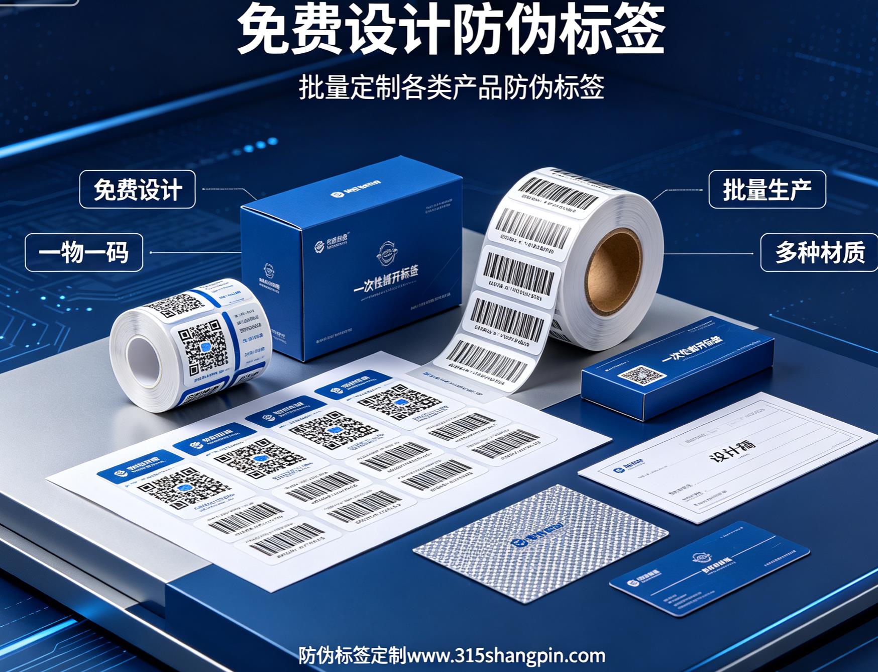 免费设计防伪标签，批量定制各类产品防伪标签